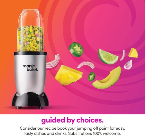 Magic Bullet Blender - 11 Piece Set | Compact Silver Kitchen Blender for Smoothies & More