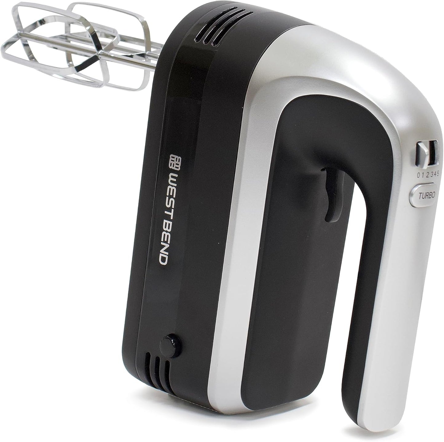 West Bend Hand Mixer Plus - 6-Speed Immersion Blender Attachment with Ergonomic Handle | 250-Watts, Black