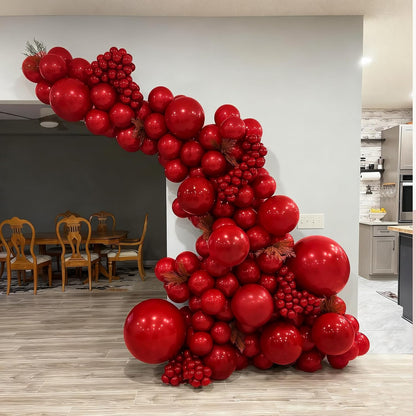 Skiennix Dark Red Balloon Arch Kit - 122pcs in Various Sizes for Wedding, Bridal Shower & Birthday Decor