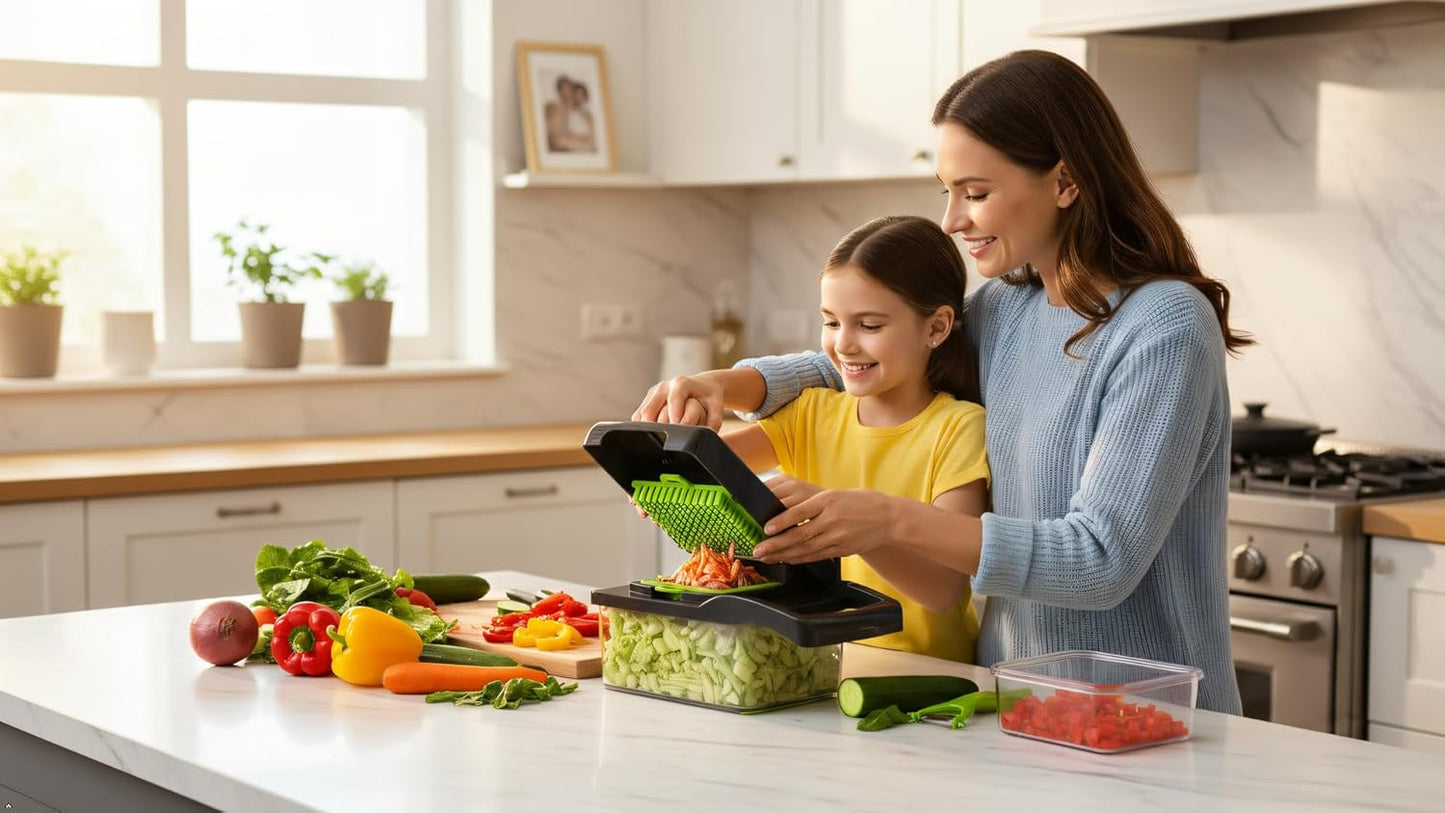 Skiennix Onion Cutter | Multifunctional Vegetable Chopper & Mandoline Slicer - Ideal for Easy Food Prep