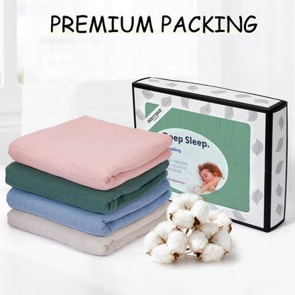 ZPECC Muslin Baby Blanket Thicker, 30x40 Organic Cotton Newborn Receiving Quilt Hypoallergenic for Baby Essentials Swaddle Crib Stroller, Pink