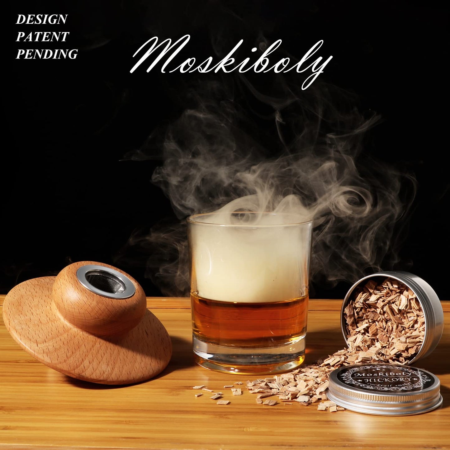 Whiskey Smoker Kit with Torch, Cocktail Smoker Kit, Old Fashioned/Bourbon/Smoker Infuser Kit with 6 Flavors of Wood Chips, Gift for Father and Loved