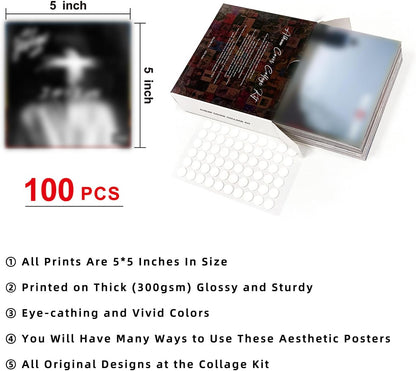 Art·Zone 100 Pcs 5x5 Inch | Wall Collage Kit for Bedroom Decor, Music & Album Covers