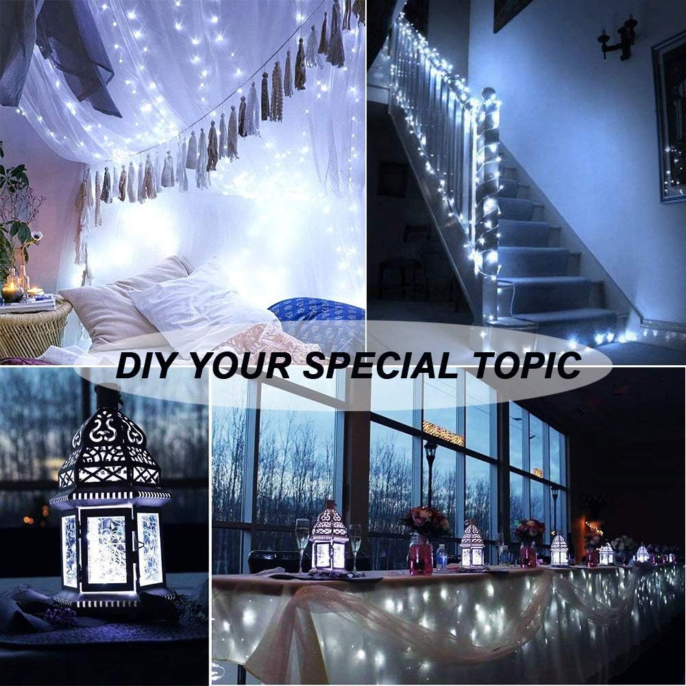 Skiennix 24 Pack Fairy Lights - Battery Operated 7ft 20 LED Mini Twinkle String Lights | Waterproof Silver Wire for Weddings & Christmas Decor