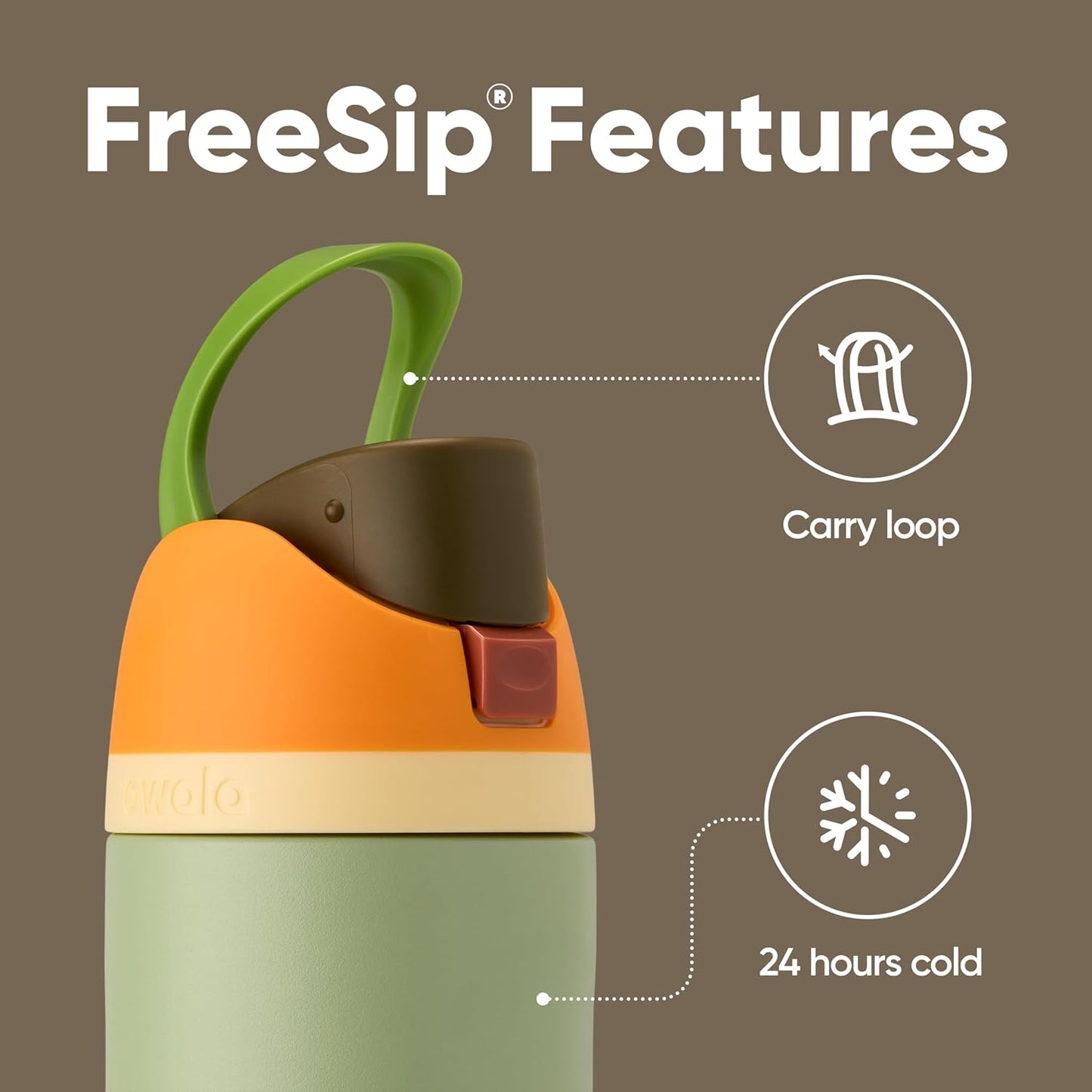 Owala FreeSip Insulated Stainless Steel Water Bottle - BPA-Free, Travel-Friendly, 24 Oz, Camo Cool