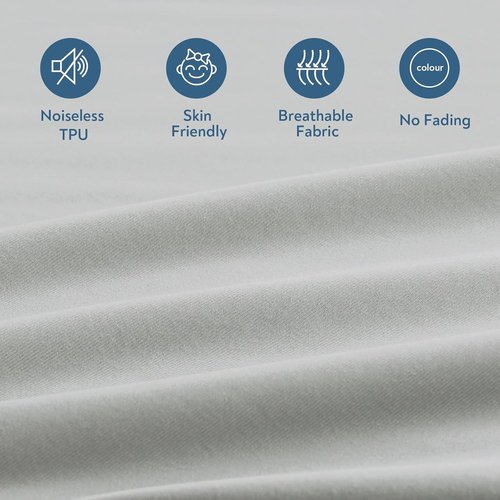 Magik & Kover Twin Mattress Protector - Waterproof Fitted Cover 2 Pack | Machine Washable, Grey