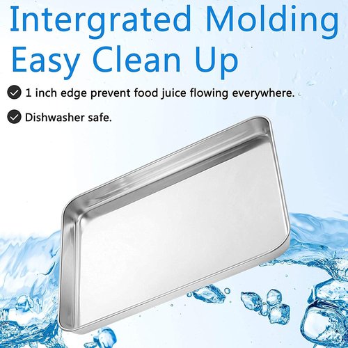 Bastwe Cookie Sheet Set - Commercial Grade Stainless Steel Baking Pans | Non-Toxic & Easy Clean