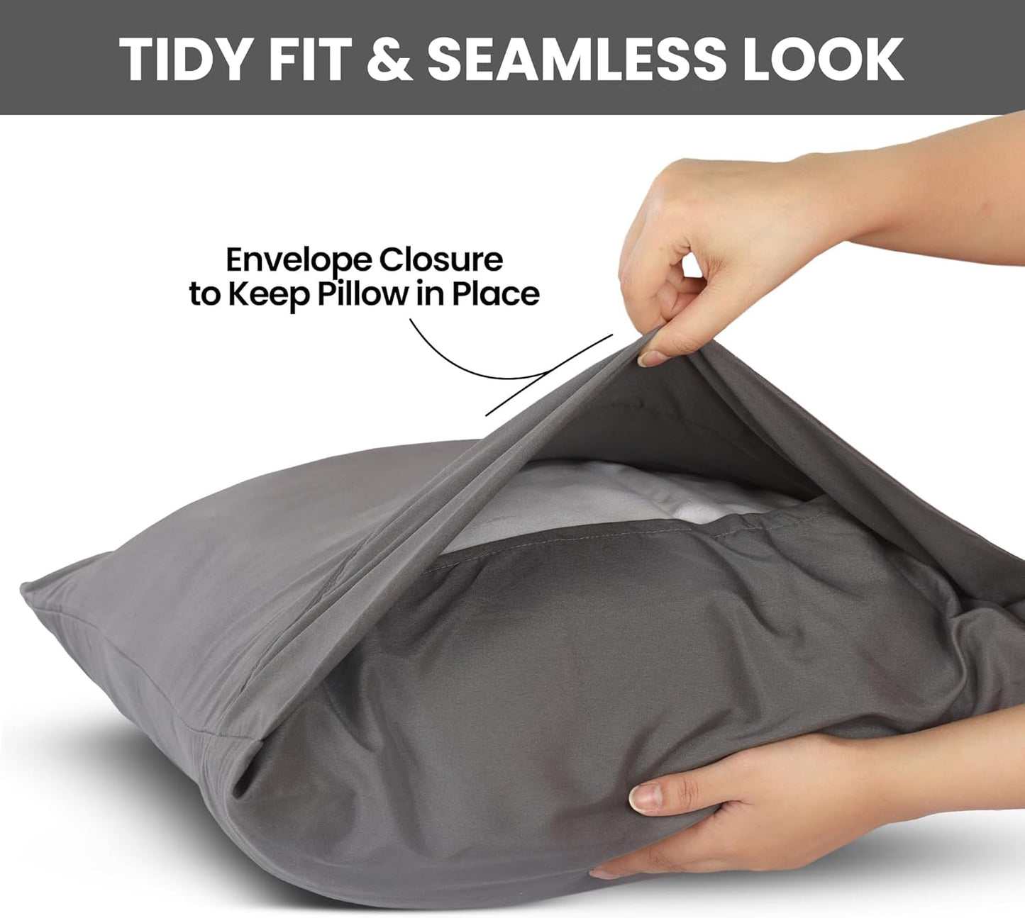 Utopia Bedding Pillow Cases - Soft Brushed Microfiber | Queen Size 2-Pack, Oeko-TEX Certified, 20x30 Inches (Grey)