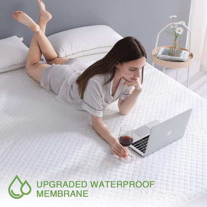 Regine Switzerland King Size Waterproof Mattress Protector - Fitted Pad Cover for Deep Pocket Up to 18''