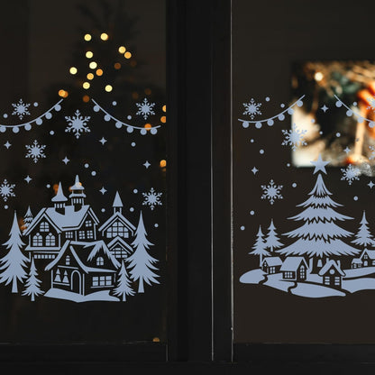 Skiennix 12 Pcs Christmas Stencils - Large 13.78 x 11 Inch Reusable Holiday Templates for DIY Window Decor