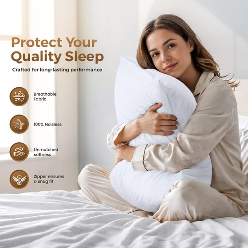 Utopia Bedding 4 Pack Pillow Protectors with Zipper Queen Size, Soft Brushed Microfiber Fabric Pillow Cases, Shrinkage and Fade Resistant Pillow Covers (White)
