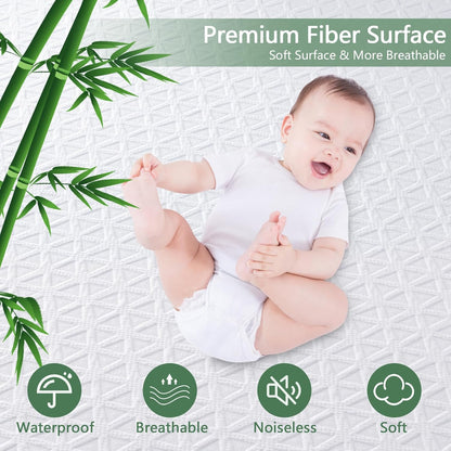 Premium Waterproof Mattress Protector - Twin XL Size, Breathable Cooling Bed Cover, Soft & Noiseless, Fits 8''-21'' Deep Pocket | White