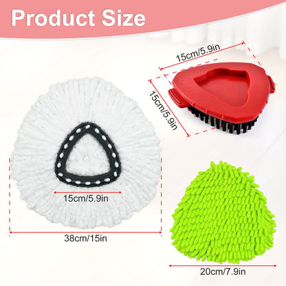 Mop Heads Replacement for Ocedar, Mop Replace Head for Ocedar EasyWring 1 Tank, Microfiber Spin Mop Refills, Include 4 Spin Mop Replacement Head Deep Cleaning Machine Washable with 2 Scrubber Mop Head