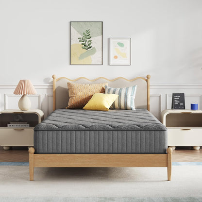 Novilla Twin Hybrid Mattress - 8 Inch Gel-Infused Memory Foam & Pocketed Coils for Back Pain Relief | CertiPUR-US Certified