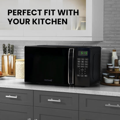 Skiennix 0.7 Cu Ft Microwave Oven - Compact Black Design with Digital Display & 10 Power Levels | Ideal for Dorms & Offices