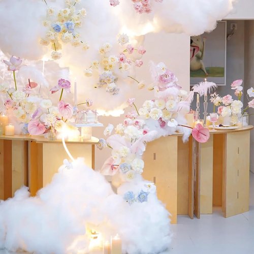 BUTUZE Polyester Fiber - Artificial Snow Cloud Decor for Room Ceiling | 200g/7oz Cotton Fill