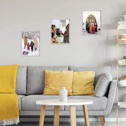 JCJMY 12x17 Picture Frame Rustic White for Wall Hanging, Wall Mounting Horizontally or Vertically, 12 x 17 Wall Gallery Poster Photo Frame with Shatter Resistant Plexiglass, Rustic White