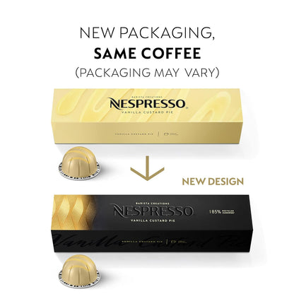 Nespresso Vanilla Custard Pie Capsules - Mild Roast Coffee Pods | 30 Count for 7.77 Ounce Brews