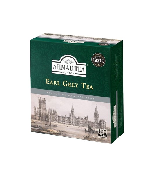 Ahmad Tea Black Tea, Earl Grey Aromatic Teabags, 100 ct - Caffeinated & Sugar-Free, Packaging May Vary