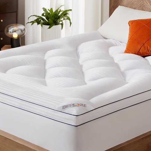 BEDLORE King Mattress Topper - Thick Pillow Top Pad for Back Pain Relief | Cooling Soft Cover with Deep Pockets (6-18 Inch)