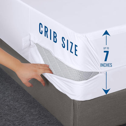 Utopia Bedding Waterproof Mattress Protector Crib Size (Pack of 10), Zippered Mattress Encasement Bed Bug and Dust Mite Proof, Absorbent Six-Sided Mattress Cover