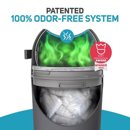 L.A. Baby Magic Diaper Pail - Odor-Free System with Child-Safe Lock - No Refills Needed - Gray