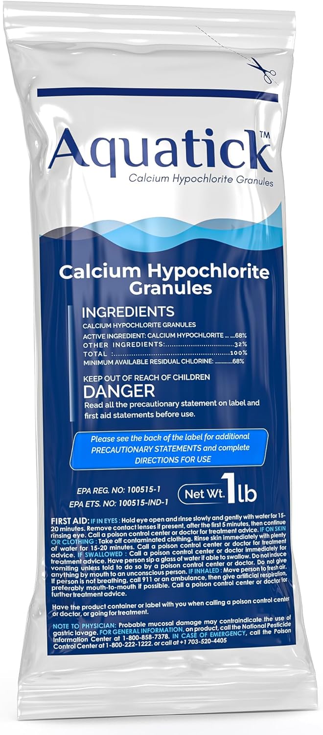 Pro-Grade Chlorine Pool Shock - 68% Cal-Hypo Granular Sanitizer for Crystal Clear Water | 1lb