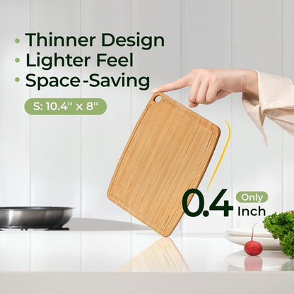 Keechee Bamboo Cutting Boards - Dishwasher Safe, Juice Groove Design | Durable & Lightweight for Fruits, Vegetables & Cheese