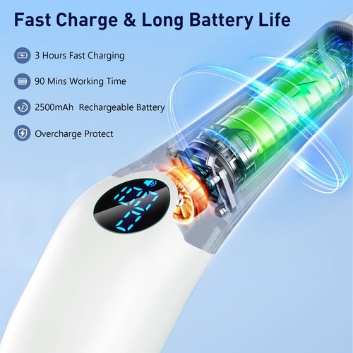 Electric Spin Scrubber, Cordless Cleaning Brush with 8 Replaceable Brush Heads, Shower Cleaning Brush, Power Scrubber with 3 Adjustable Speeds,Adjustable & Detachable Long Handle,Voice Prompt