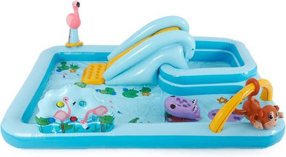 Intex Inflatable Jungle Adventure Play Center - 96" x 78" x 28" Kiddie Pool & Water Slide for Kids