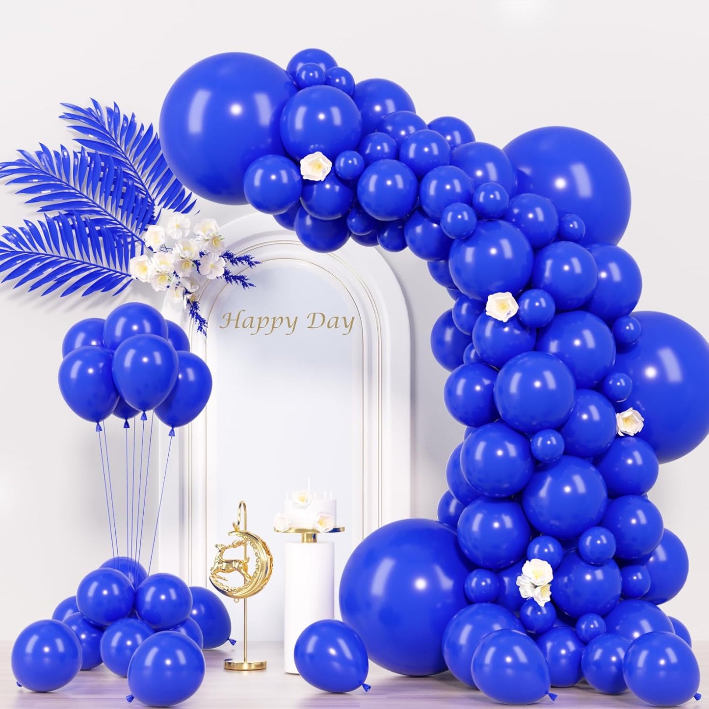 Voircoloria Royal Blue Balloons - 130pcs in Various Sizes for Birthday, Graduation & Baby Showers