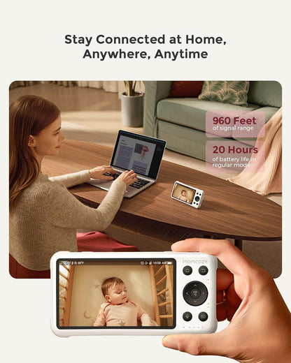 Momcozy Smart WiFi Baby Monitor - 1080P Camera with 5" Screen, Night Vision & 2-Way Talk | BM04