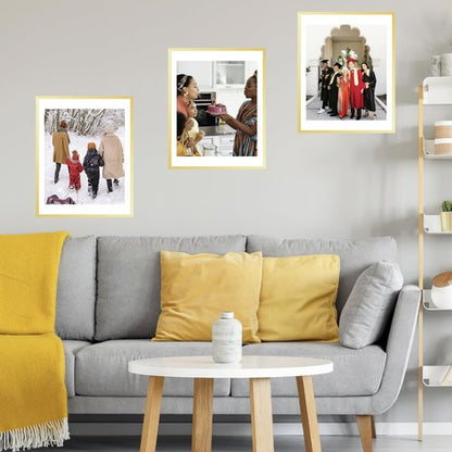 JCJMY 18x24 Picture Frame with 16x20 Mat, Display Photo 16x20 with Mat or 18 x 24 Without Mat, Wall Hanging Large 18 by 24 Poster Frame with Plexiglass, Gold