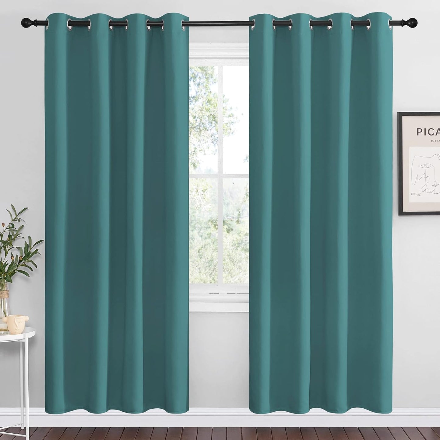NICETOWN Blackout Curtains - Thermal Insulated Triple Weave Draperies | Sea Teal, Set of 2, 55 x 78 Inch