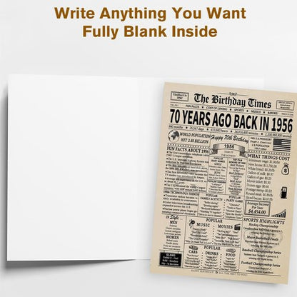 Happy 70th Birthday Card - Unique Gifts for Him/Her | Funny Decorations from 1956