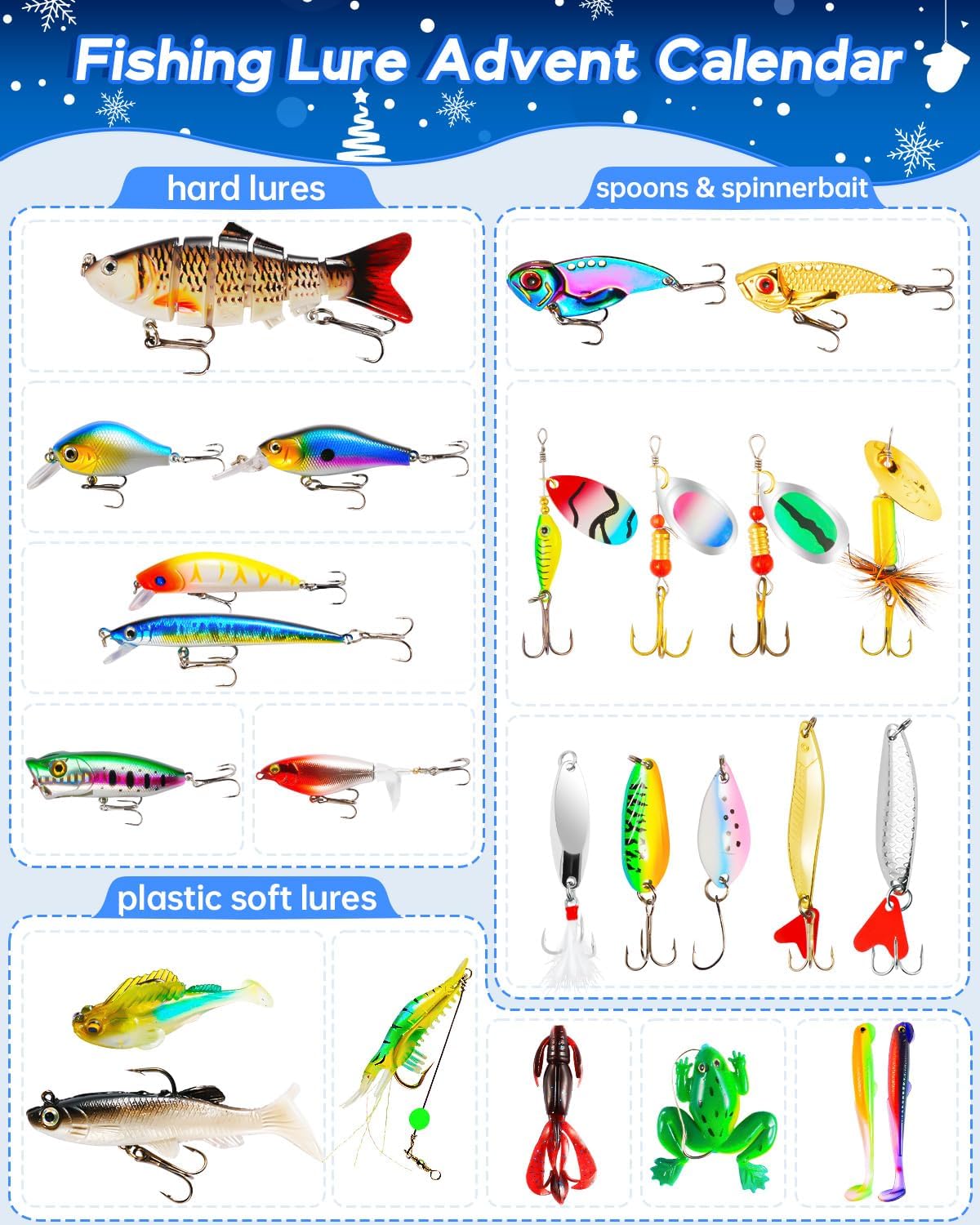 **Regine Switzerland Fishing Lure Advent Calendar 2025 - 24 Days of Christmas Surprises for Men & Teens**