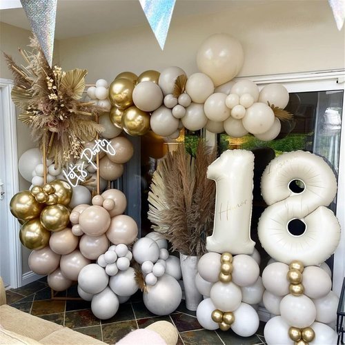 Love Balloons by [Brand Name] - 40 Inch Cream Number 1 Balloon for Wedding Anniversary Decor