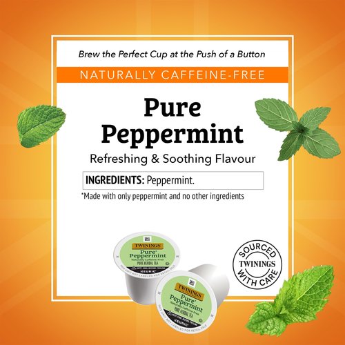Twinings Pure Peppermint Herbal Tea 72 K-Cup Pods for Keurig, 12 Count (Pack of 6), Made with 100% Pure Peppermint, Naturally Caffeine-Free, Enjoy Hot or Iced