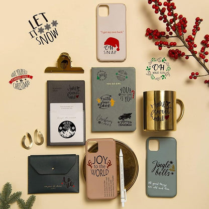 Simple Style 45 Pcs Christmas Quote Stickers - Peel & Stick Vinyl Decals (Variation of THIS listing)