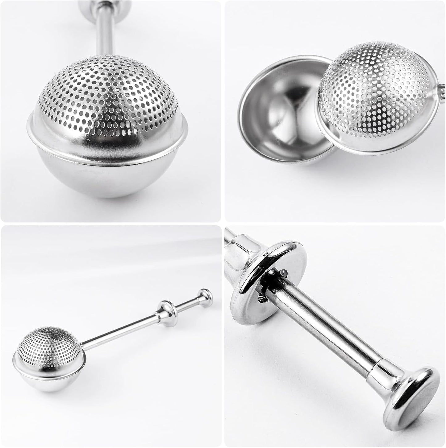 XVBITOR Sugar Shaker - Stainless Steel Powdered Sugar Dispenser with Fine Mesh and Spring Handle