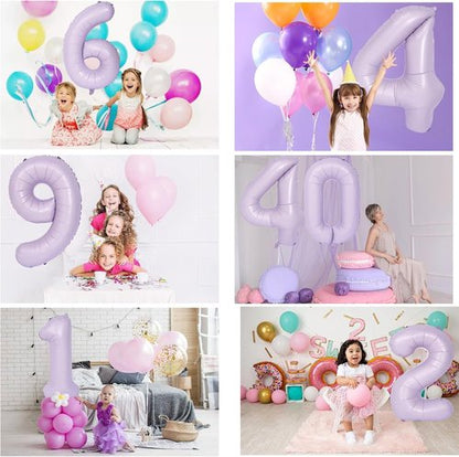 40 Inch Purple Number 6 Balloon by [Brand Name] - Matte Light Purple Birthday & Wedding Decoration