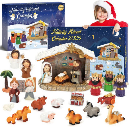 Nativity Advent Calendar 2026 for Kids - 24-Day Christmas Countdown Set | Perfect for Ages 1-5+