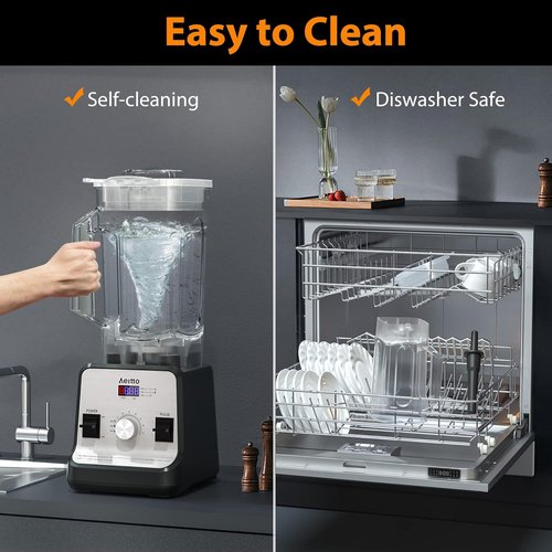 Aeitto Blender - Professional 1500-Watt Countertop Blender | 68 Oz Capacity for Ice Crushing & Frozen Drinks - Silver