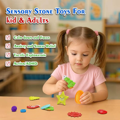 Advent Calendar Fidget Toys Set - 24 Day Sensory Stone for Kids & Adults, Stress Relief