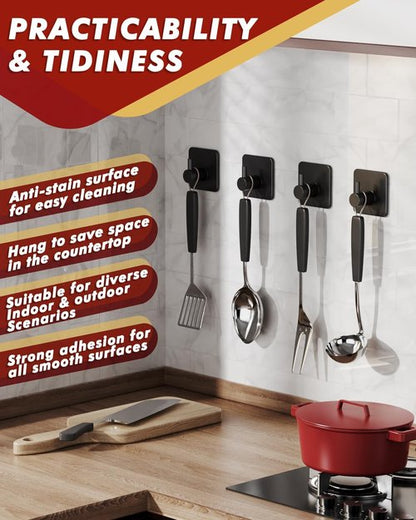 Auxmir Heavy-Duty Adhesive Hooks - 22lb Max Capacity, Waterproof Stainless Steel | 5 Pack for Bathroom & Kitchen