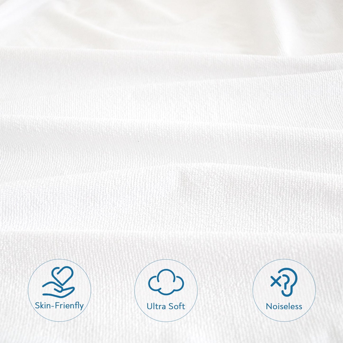 Twin XL Mattress Protector Waterproof Breathable Terry Premium Fitted up to 14'' Depth Pocket, Ultra Soft and Breathable Mattress Pad Cover Twin Extra Long (XL), Noiseless