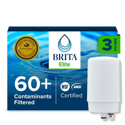 Brita Replacement Water Filter for Faucet Mount, Removes 99% of Lead, Sink Filtration System, White, 3 Count
