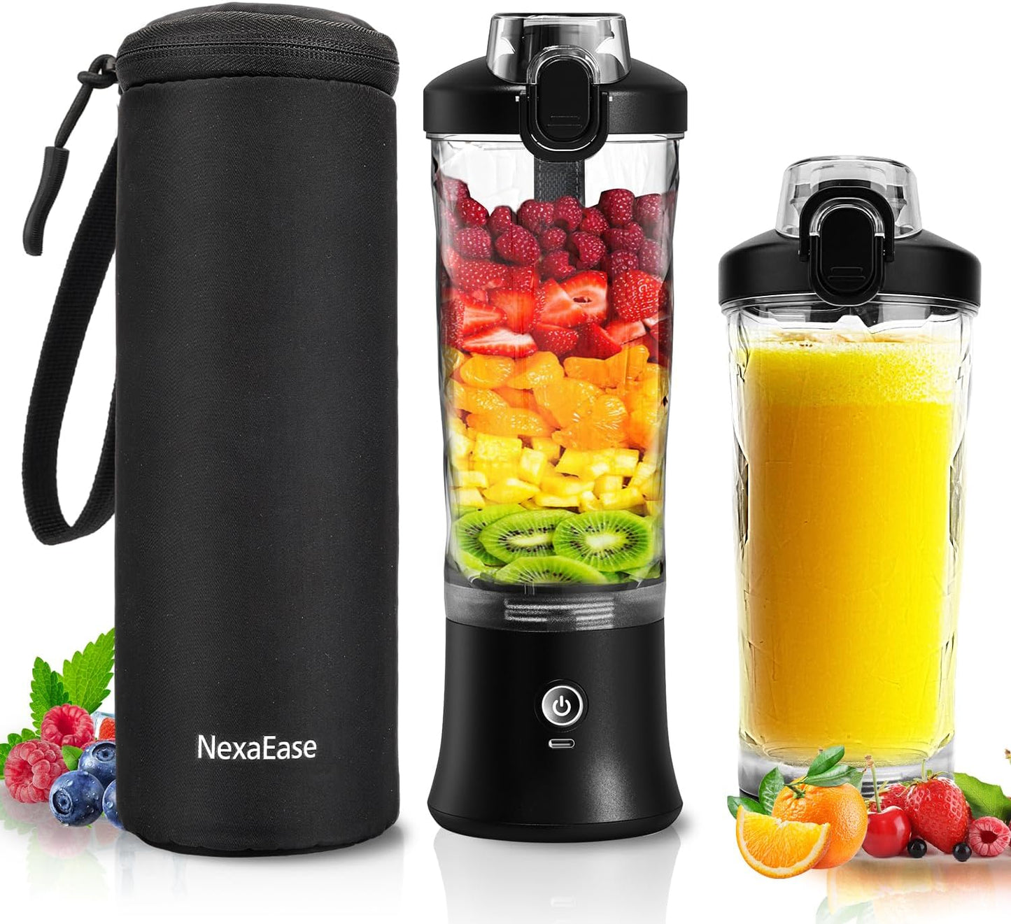 Skiennix Portable Blender - 20 OZ Personal Juicer for Smoothies & Shakes | USB-C Rechargeable, Travel Lid