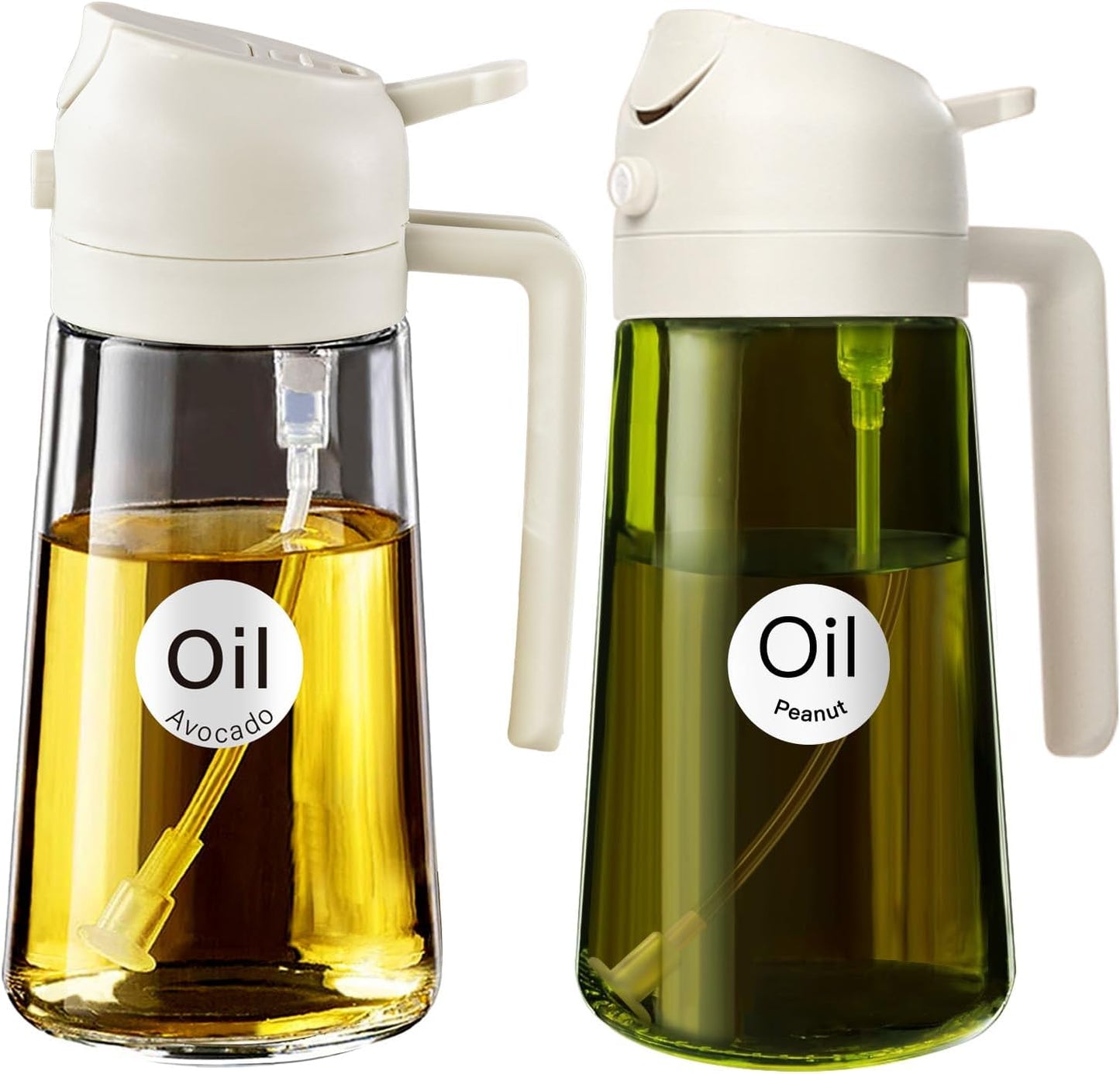 YARRAMATE Clear & Dark Green Oil Sprayer - 16oz/470ml Capacity for Easy Cooking & Grilling