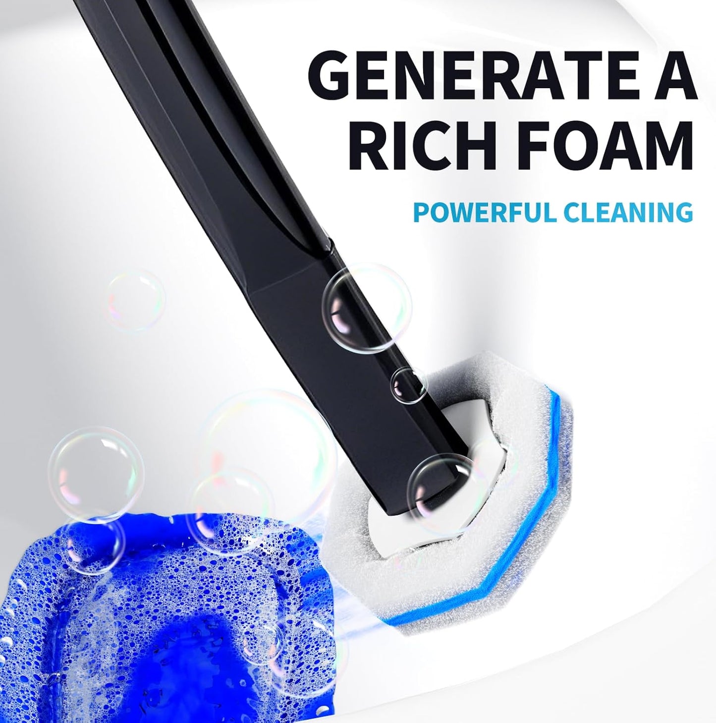 Skiennix Disposable Toilet Brush Set - 50 Cleaner Refills & Wall Mounted Holder | Bathroom Cleaning Kit